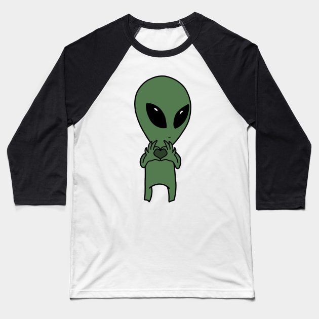 Love Alien - We come in peace Baseball T-Shirt by ro83land